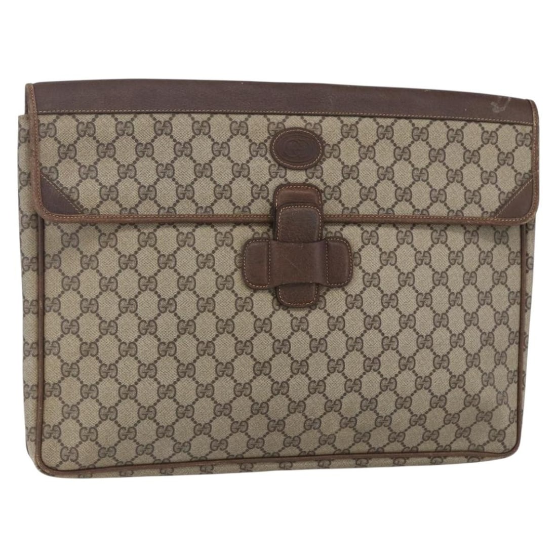 GUCCI GG Supreme Beige Briefcase PVC Auth 017 123 0022 Italy (1 of 18)