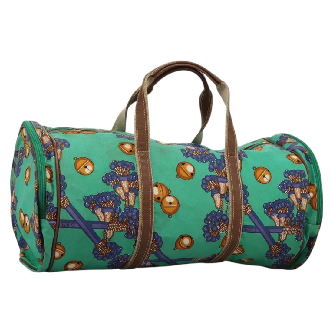 LOEWE Green Canvas Boston Bag Auth BD781 (1 of 18)