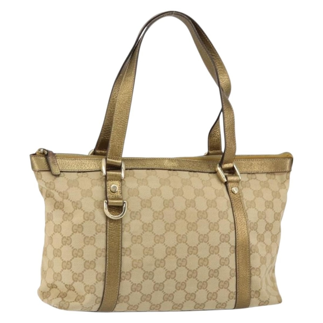 GUCCI GG Canvas Tote Bag Beige Gold 141470 Made in Italy (1 of 18)