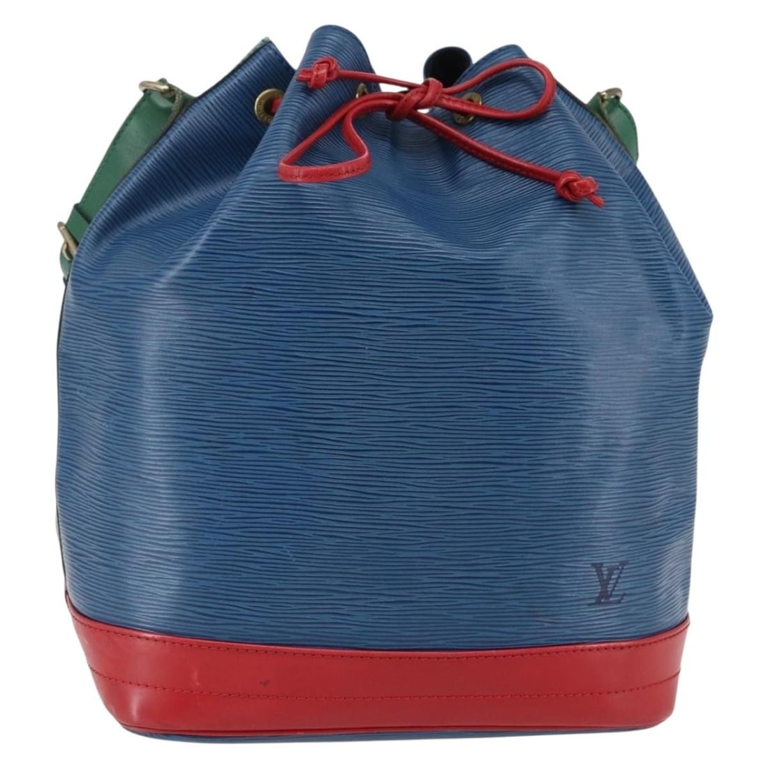 Louis Vuitton Epi Tricolor Noe Shoulder Bag M44082 Blue Red Green: Louis Vuitton Epi Tricolor Noe Shoulder Bag M44082 Blue Red Green Experience the iconic style of Louis Vuitton with the Epi Tricolor Noe Shoulder Bag. Crafted in France from premium Epi leather, this