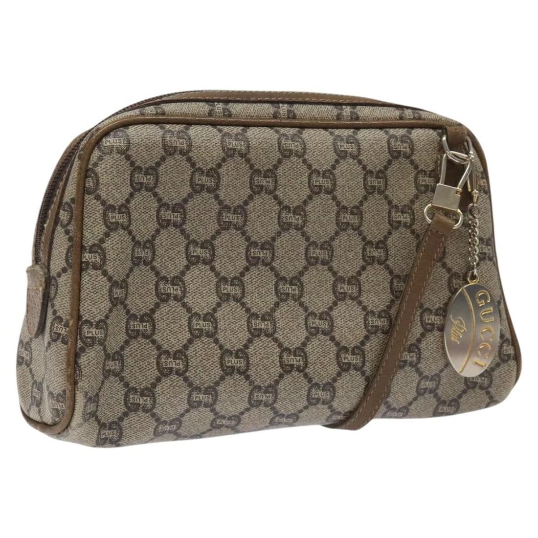 GUCCI GG Plus Supreme Beige PVC Leather Shoulder Bag Made in Italy: GUCCI GG Plus Supreme Beige PVC Leather Shoulder Bag Made in Italy This authentic GUCCI GG Plus Supreme Shoulder Bag is a stylish accessory crafted from durable PVC leather in a sophisticated beige co