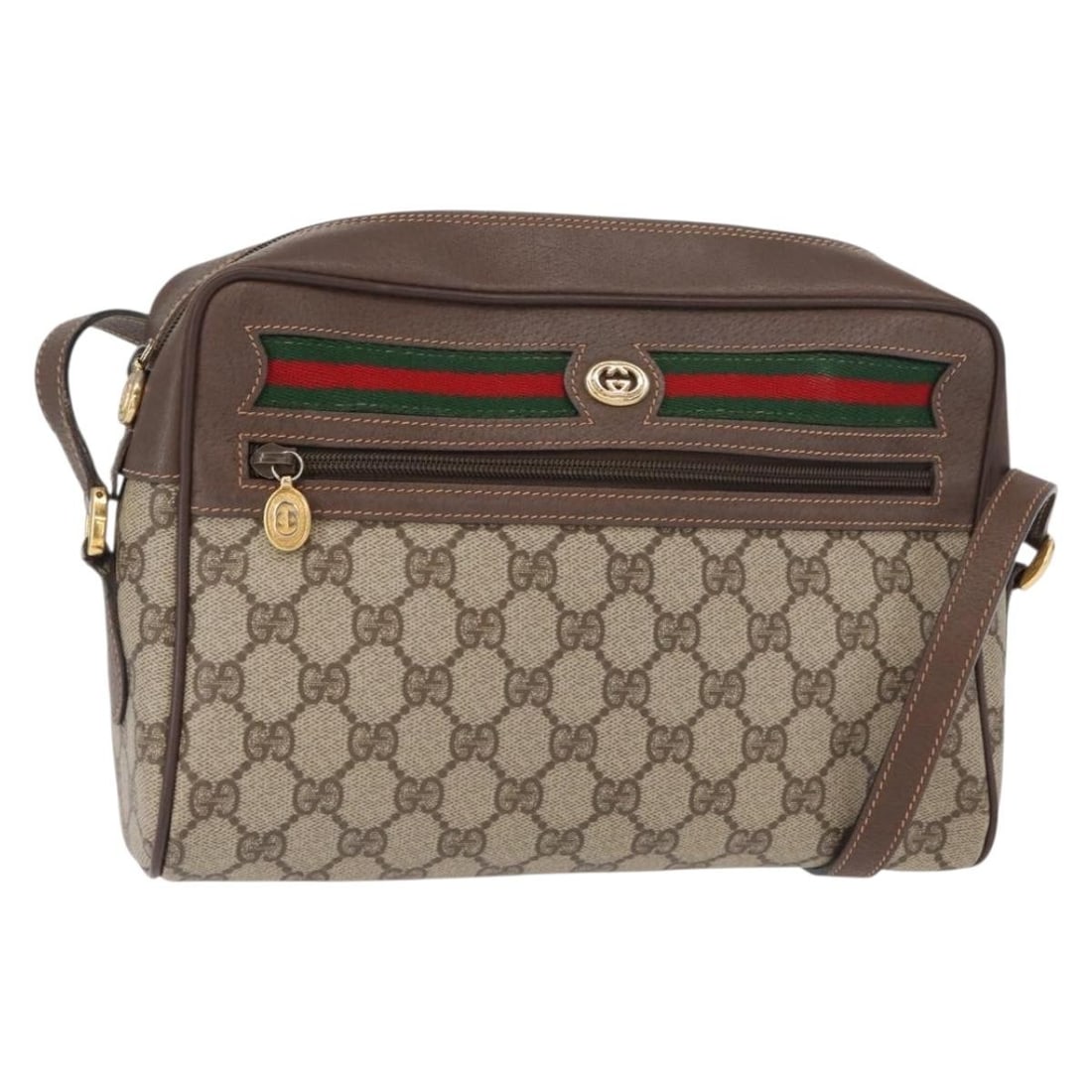 GUCCI GG Supreme Sherry Line Shoulder Bag Beige Gold 56 02 088 Auth: GUCCI GG Supreme Sherry Line Shoulder Bag Beige Gold 56 02 088 Auth This authentic GUCCI GG Supreme Web Sherry Line Bag is a stylish shoulder bag crafted from GG Canvas in a sophisticated beige and go