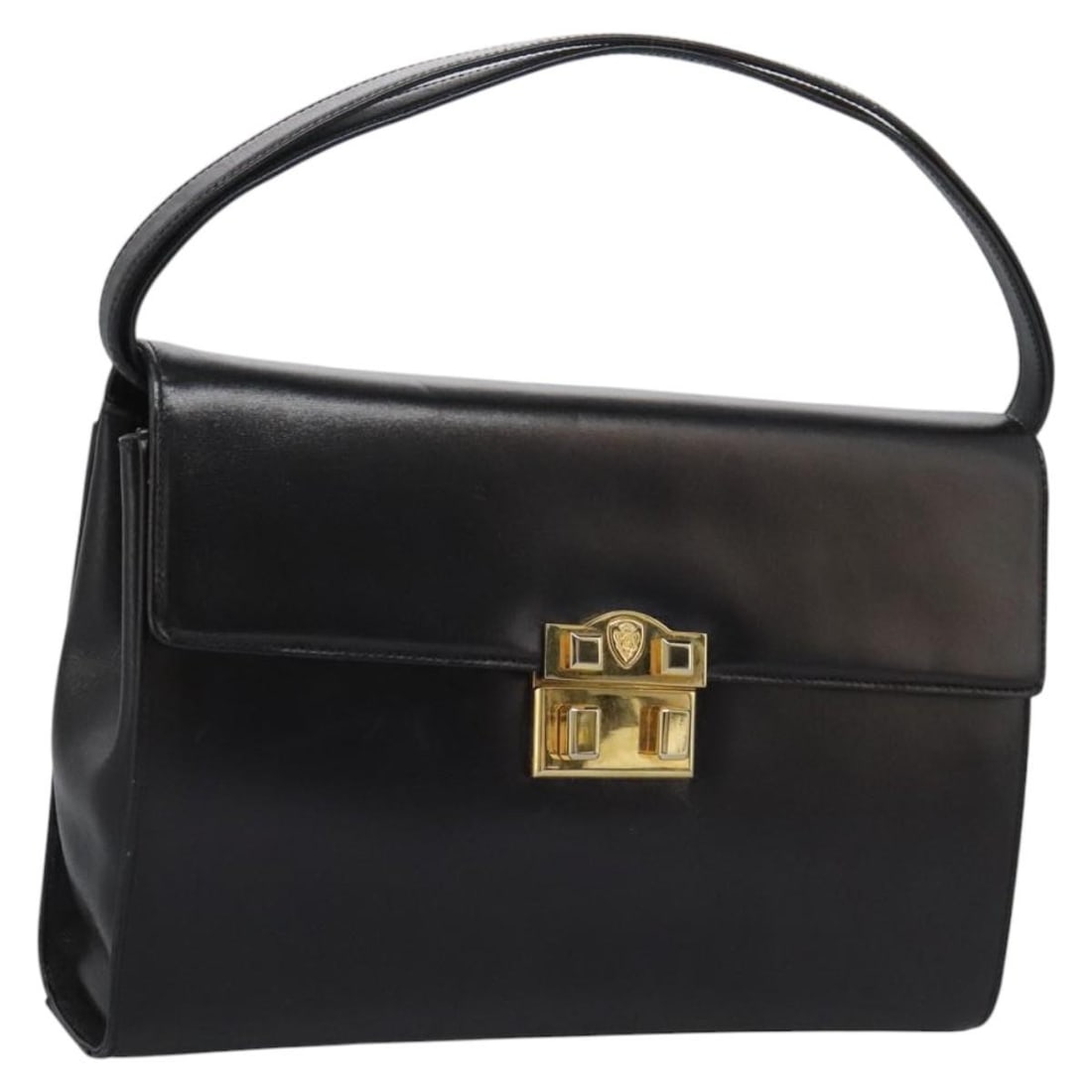 GUCCI Black Gold Leather Hand Bag Made in Italy (1 of 18)