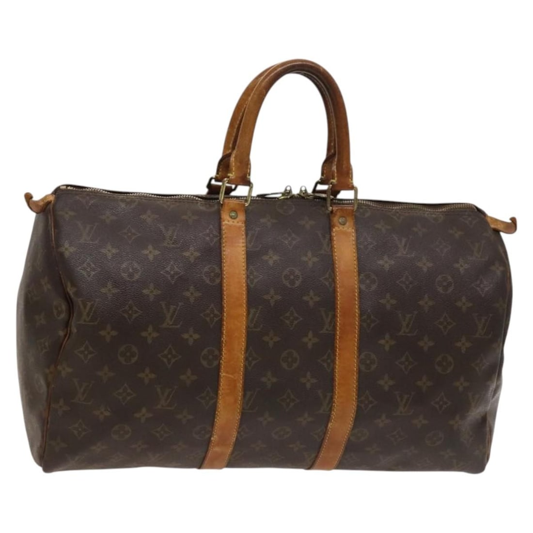 LOUIS VUITTON Monogram Keepall 45 Boston Bag M41428 Made in France: LOUIS VUITTON Monogram Keepall 45 Boston Bag M41428 Made in France This authentic LOUIS VUITTON Monogram Keepall 45 Boston Bag is a timeless piece crafted from durable Monogram Canvas, showcasing the