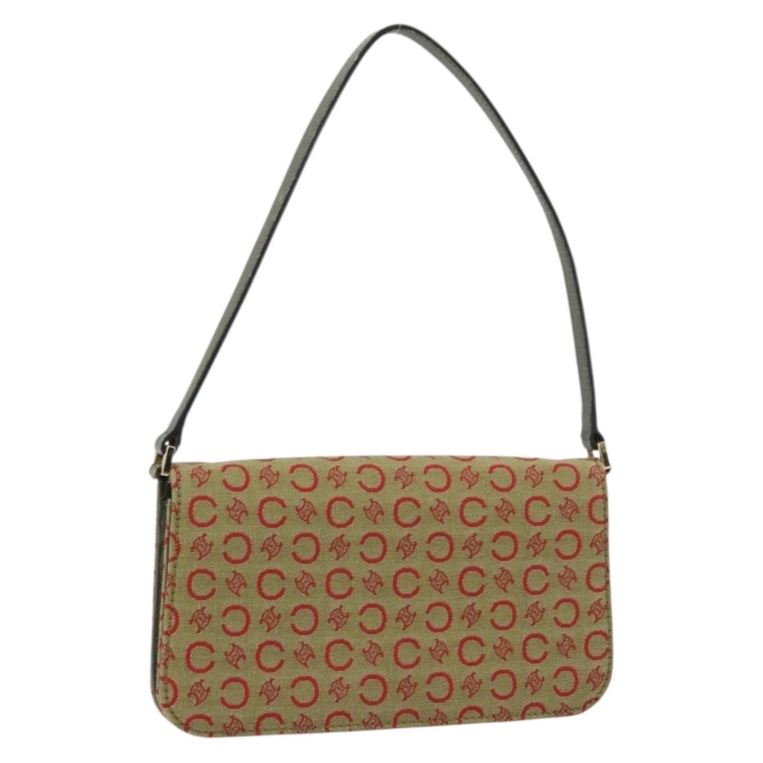 CELINE C Macadam Canvas Khaki Gold Accessory Pouch BA8951 Italy: CELINE C Macadam Canvas Khaki Gold Accessory Pouch BA8951 Italy This CELINE accessory pouch showcases the brand's iconic C Macadam canvas in a sophisticated khaki and gold color scheme. Crafted in Ita