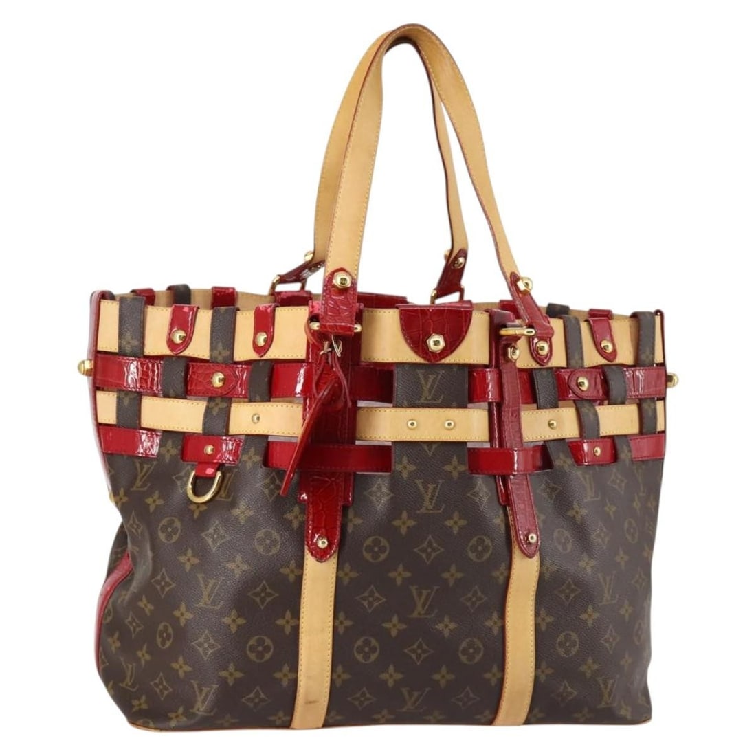 Louis Vuitton Monogram Ruby Sarina MM Tote Bag Red M95612 Auth Italy: Louis Vuitton Monogram Ruby Sarina MM Tote Bag Red M95612 Auth Italy Introducing the LOUIS VUITTON Monogram Ruby Sarina MM Tote Bag, a stylish accessory that embodies luxury and functionality. Crafted