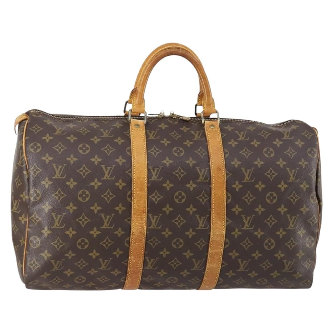 LOUIS VUITTON Monogram Keepall 50 Boston Bag M41426 Authenticated: LOUIS VUITTON Monogram Keepall 50 Boston Bag M41426 Authenticated The LOUIS VUITTON Monogram Keepall 50 Boston Bag is a classic travel bag crafted from durable Monogram Canvas, showcasing the brand's