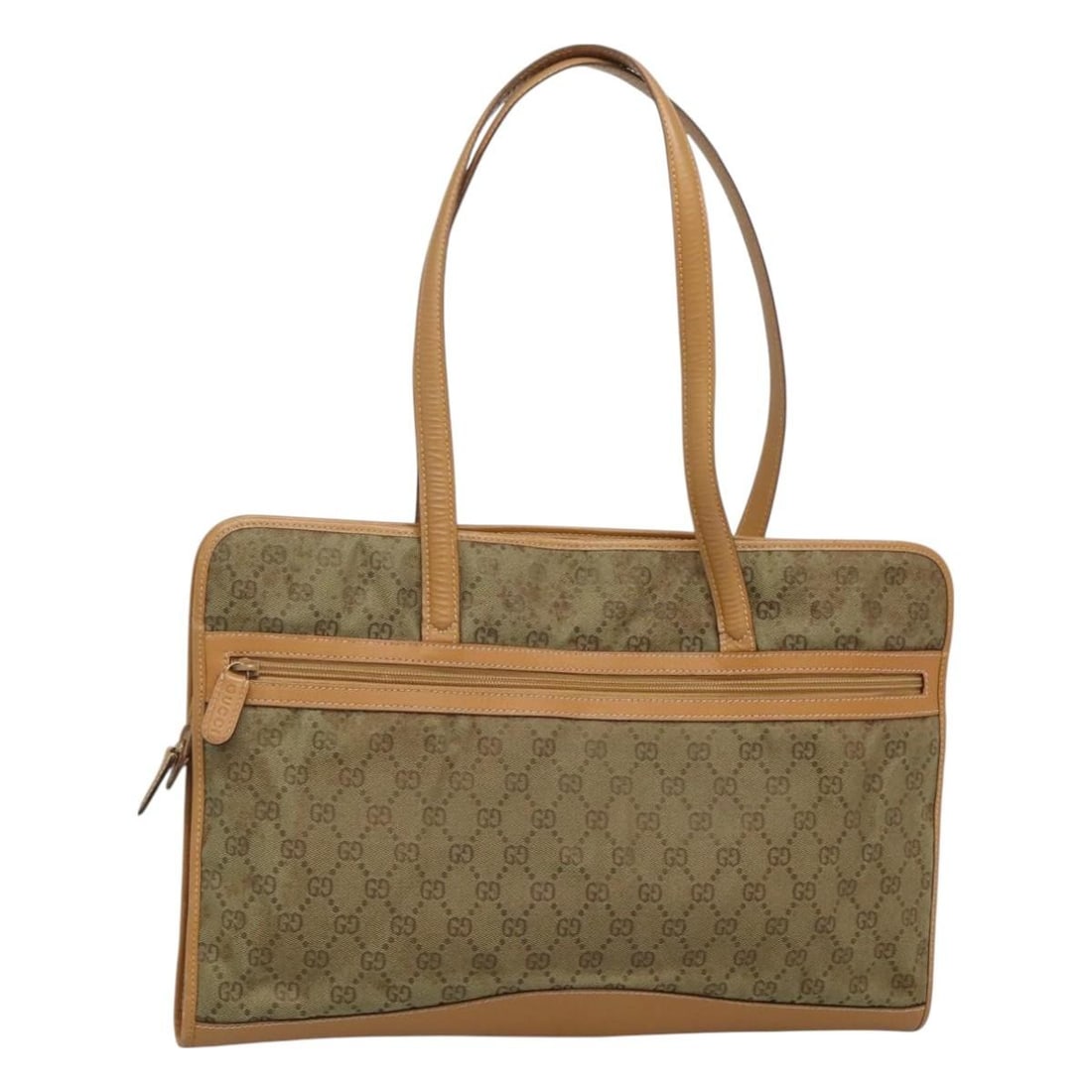 GUCCI GG Canvas Beige Gold Shoulder Bag Authentic 129343: GUCCI GG Canvas Beige Gold Shoulder Bag Authentic 129343 This exquisite Gucci GG Canvas Shoulder Bag combines luxury and style with practicality. Crafted from high-quality GG canvas, it features a sop