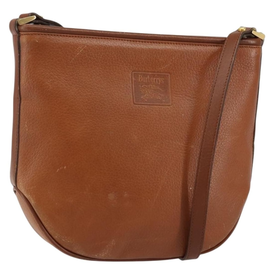 Burberrys Brown Gold Leather Shoulder Bag Adjustable Strap (1 of 18)