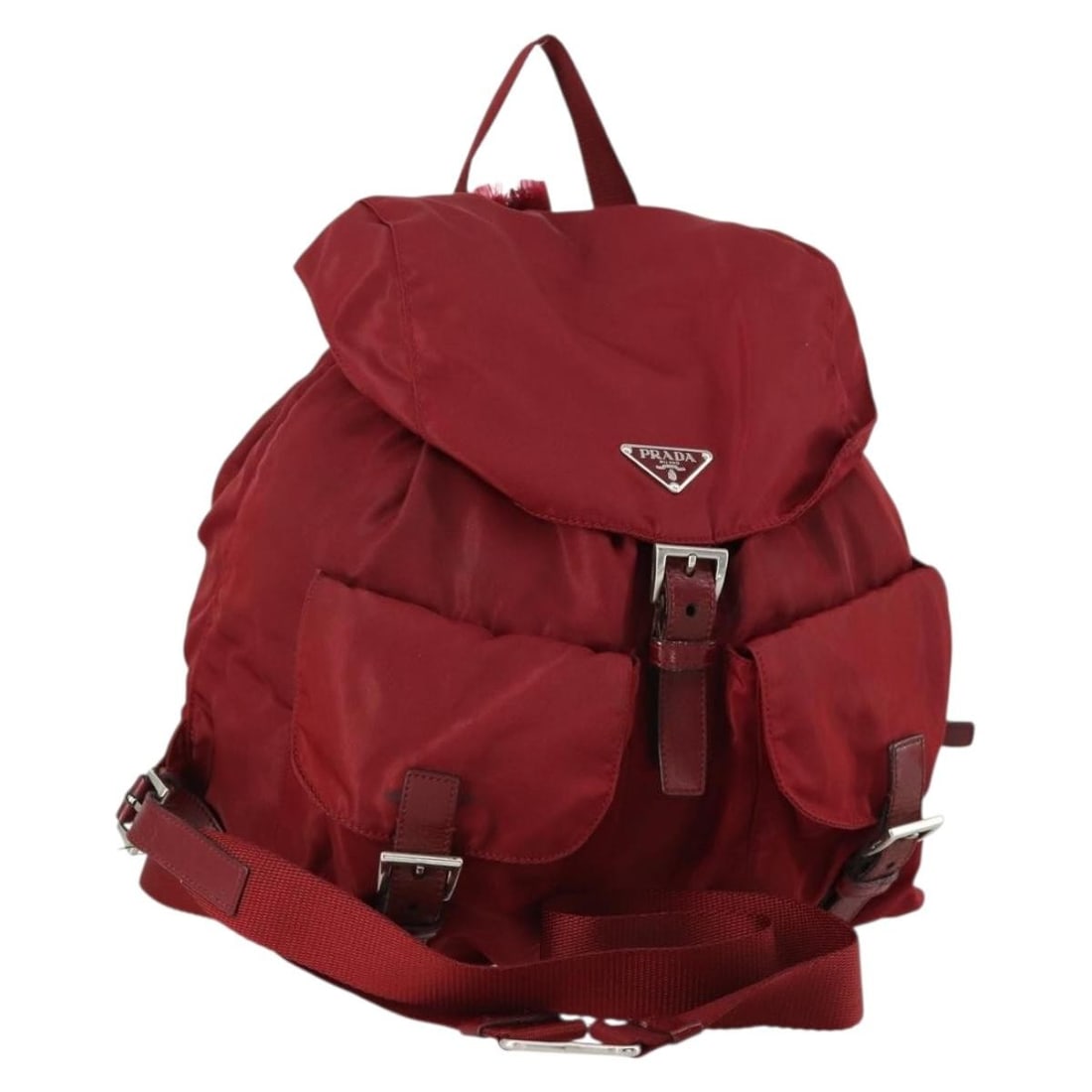 Red and Silver Nylon PRADA Backpack Made in Italy (1 of 18)