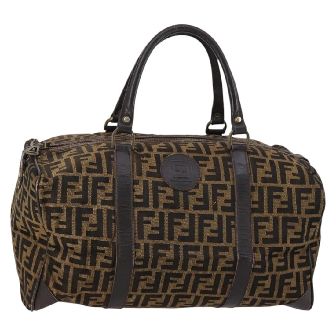FENDI Zucca Canvas Black Brown Boston Bag Authenticator (1 of 18)