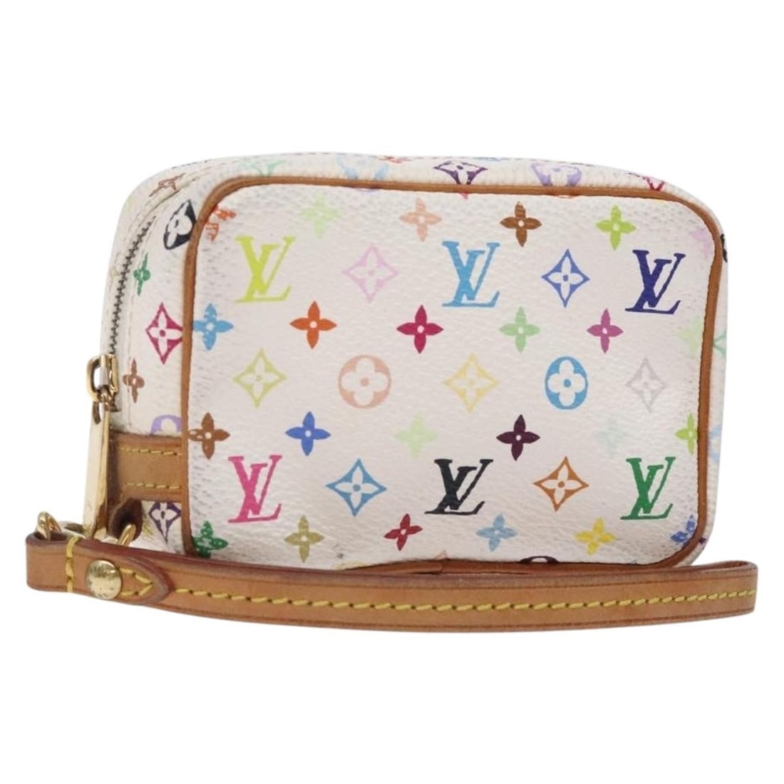 LOUIS VUITTON Monogram Multicolor Trousse Wapity Pouch M58033 White: LOUIS VUITTON Monogram Multicolor Trousse Wapity Pouch M58033 White This authentic Louis Vuitton Monogram Multicolor Trousse Wapity Pouch showcases vibrant multicolor canvas with a classic monogram pa