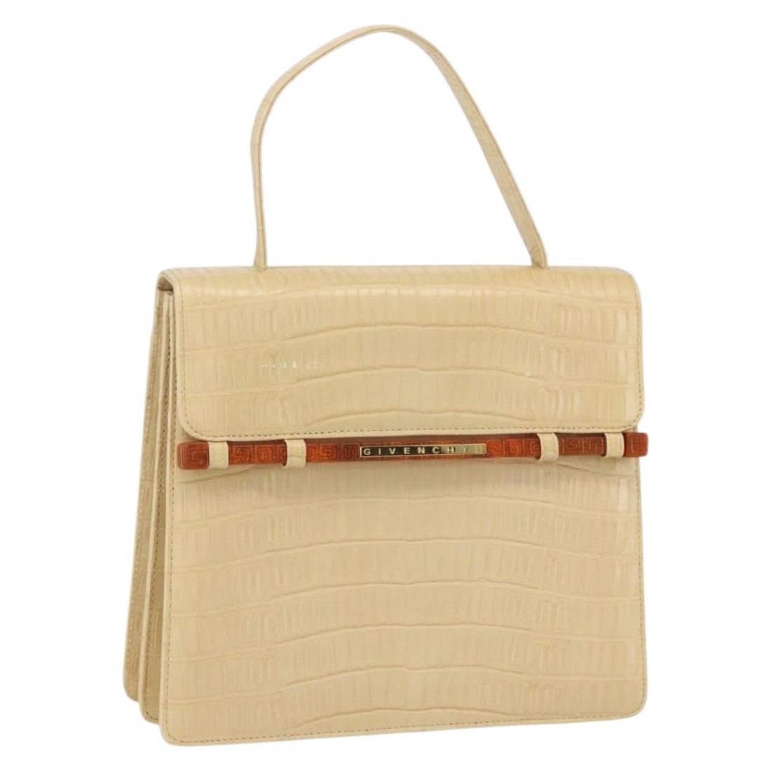 Beige and Gold Embossed Leather Handbag by Givenchy (1 of 18)