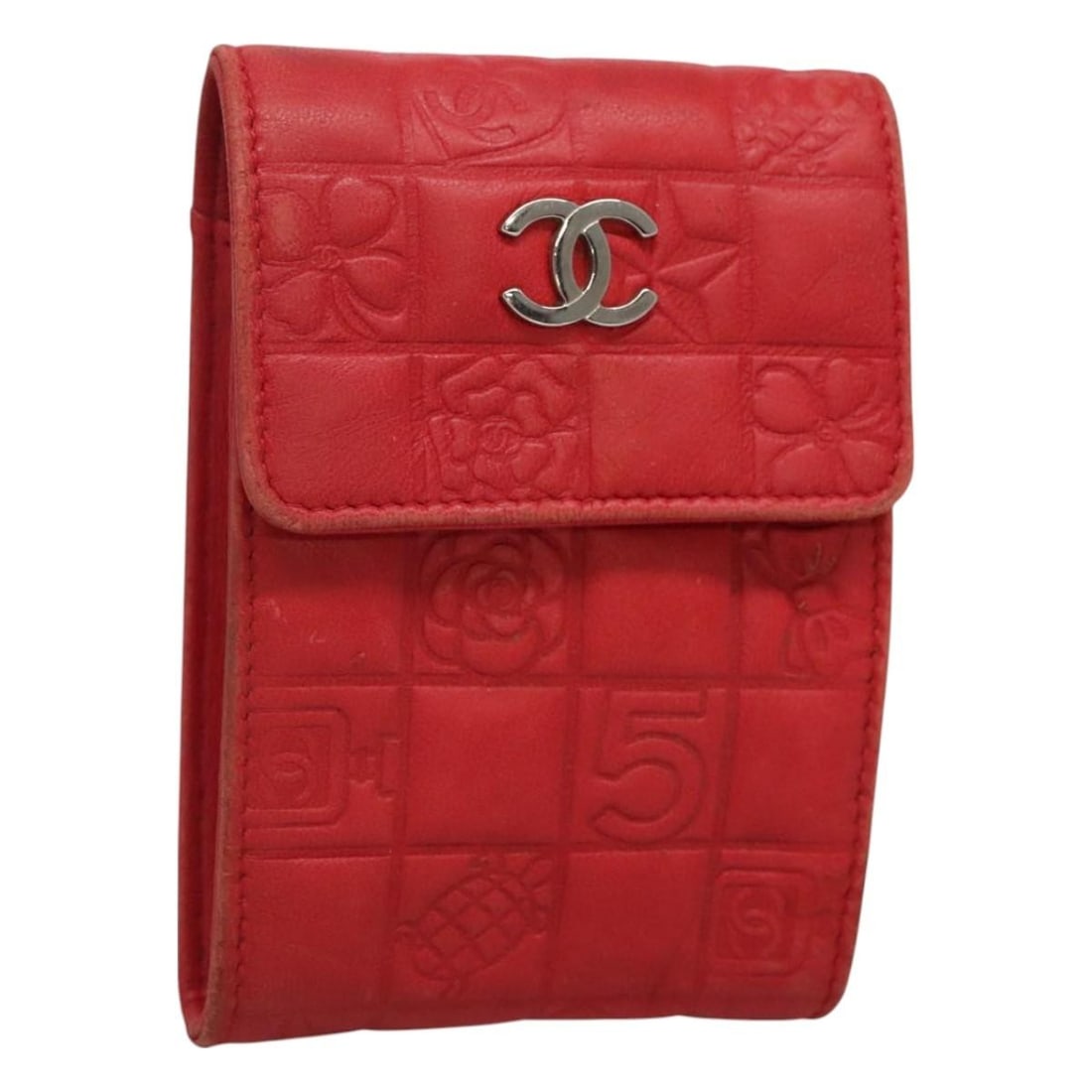 CHANEL Red Leather Cigarette Case with Guarantee Card (1 of 17)
