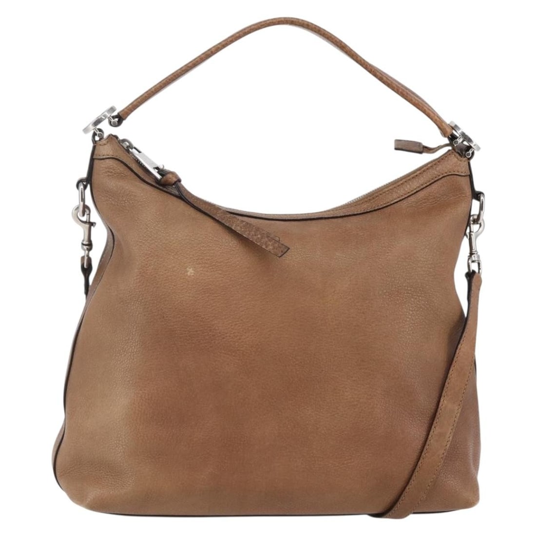 GUCCI Miss GG 2 Way Leather Hand Bag Brown Silver 326514 Auth (1 of 18)