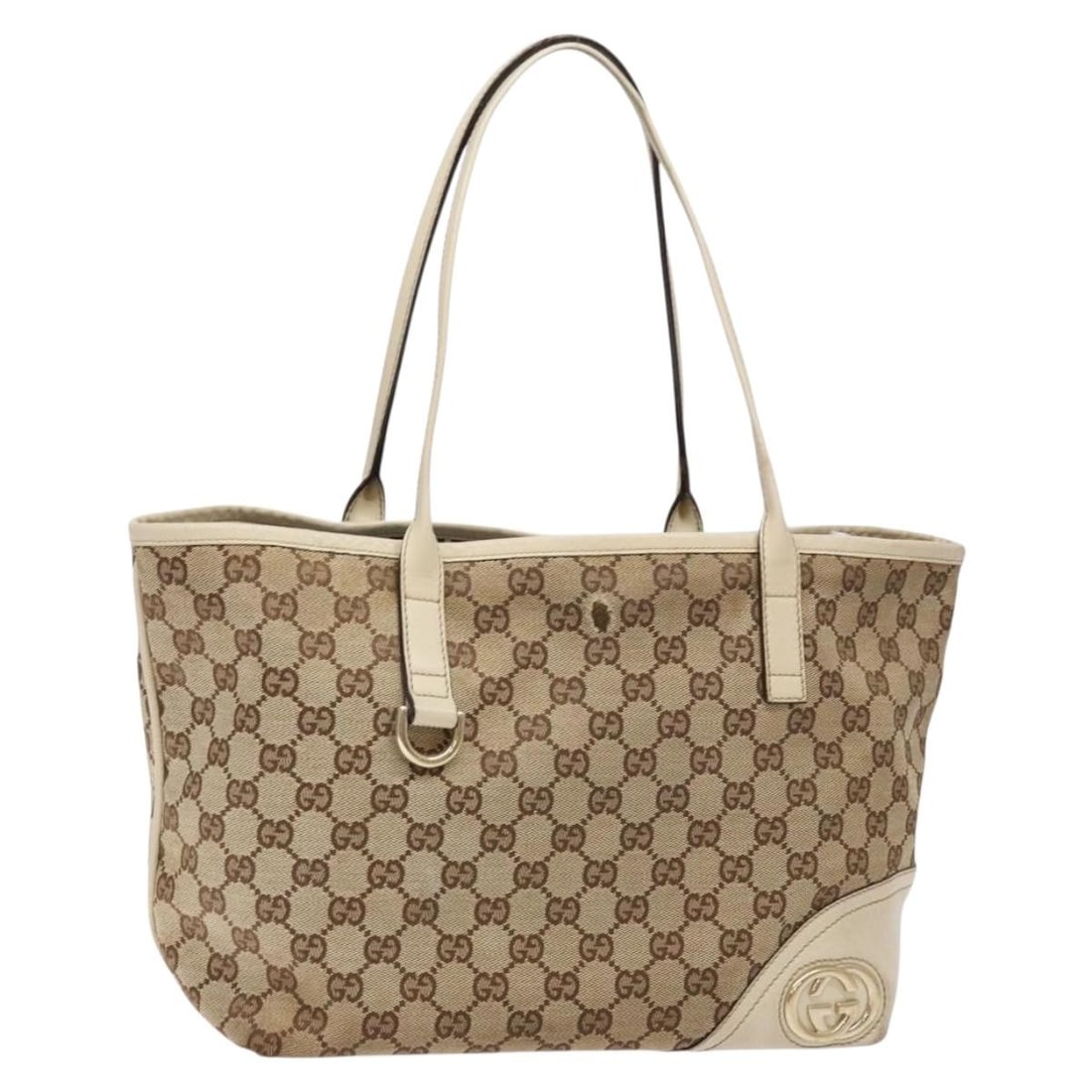 GUCCI GG Canvas Tote Bag Beige Gold 169946 Made in Italy (1 of 18)
