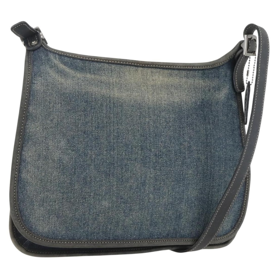 Coach Denim Canvas Shoulder Bag Blue Silver Tone Serial 160289 (1 of 18)