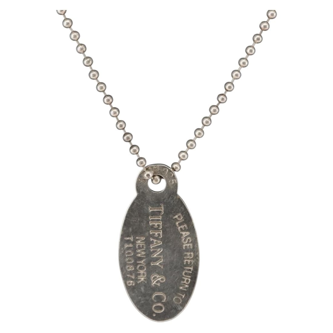 Tiffany & Co. Return to Oval Tag Necklace Ag925 Silver Auth 143842: Tiffany & Co. Return to Oval Tag Necklace Ag925 Silver Auth 143842 This exquisite Tiffany & Co. Return to Oval Tag Necklace is crafted from high-quality Ag925 silver, showcasing a classic design that