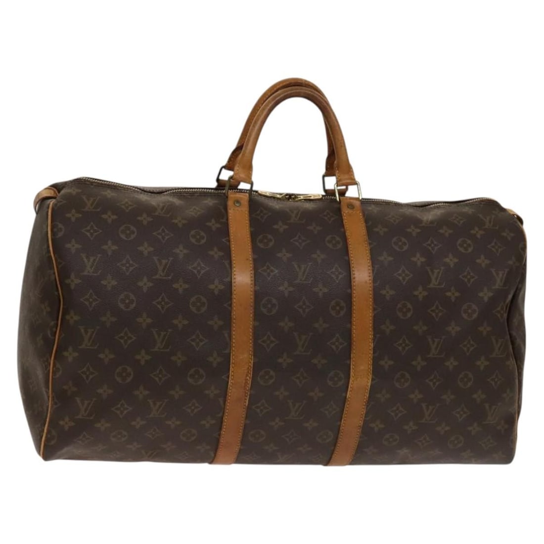 LOUIS VUITTON Monogram Keepall 55 Boston Bag M41424 Authentic: LOUIS VUITTON Monogram Keepall 55 Boston Bag M41424 Authentic The LOUIS VUITTON Monogram Keepall 55 Boston Bag is a timeless piece, crafted from durable Monogram Canvas, showcasing the iconic LOUIS VU