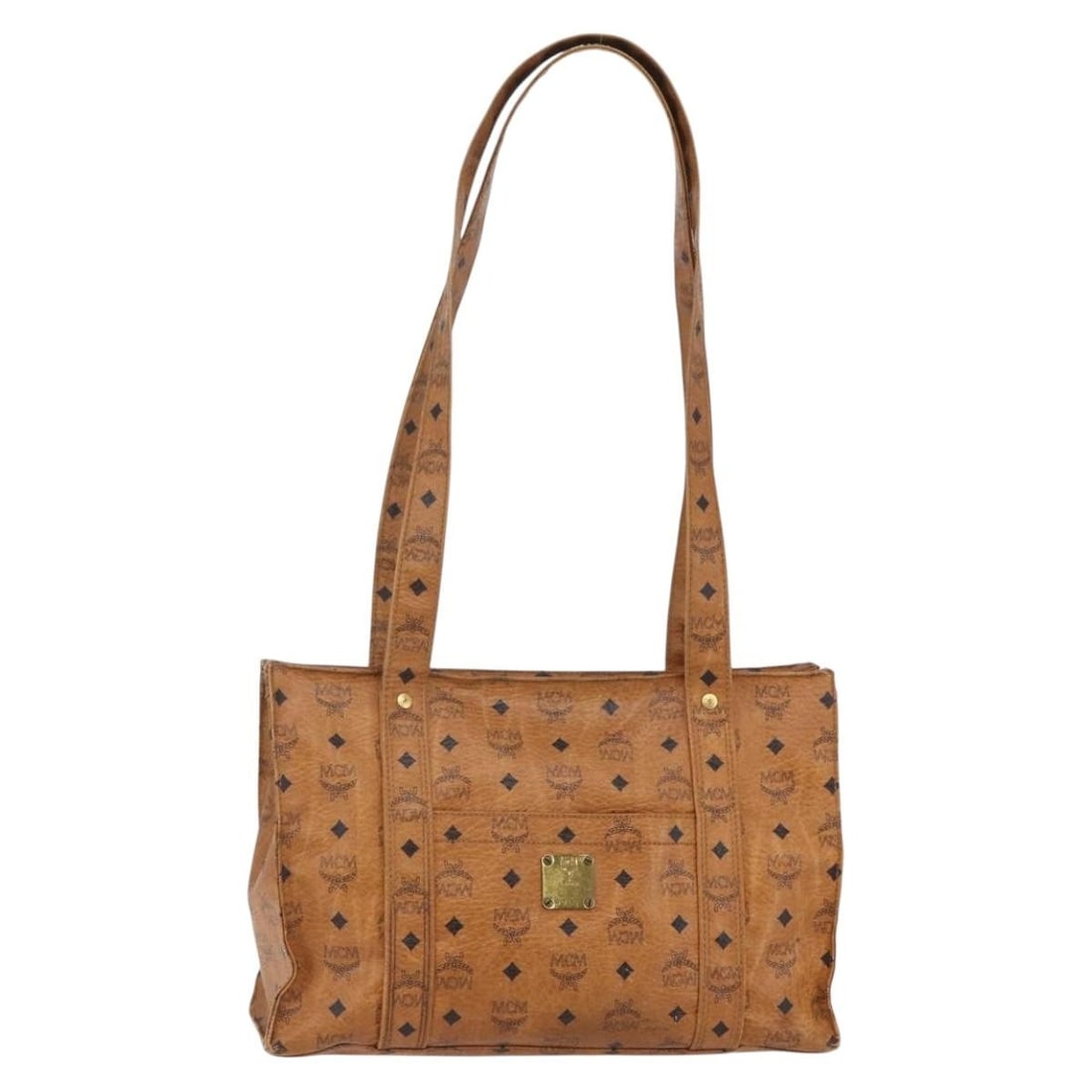 MCM Logogram Vicetos Tote Bag Brown Gold PVC Leather Made in Germany (1 of 18)