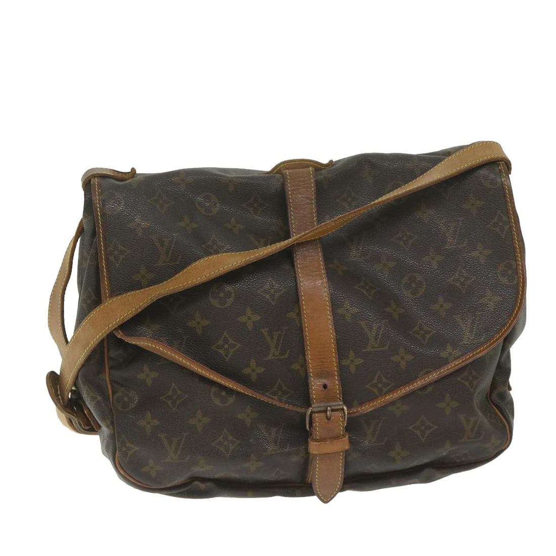 LOUIS VUITTON Monogram Saumur 35 Shoulder Bag M42254 Made in France: LOUIS VUITTON Monogram Saumur 35 Shoulder Bag M42254 Made in France The LOUIS VUITTON Monogram Saumur 35 Shoulder Bag is a sophisticated accessory crafted from durable Monogram Canvas, showcasing the