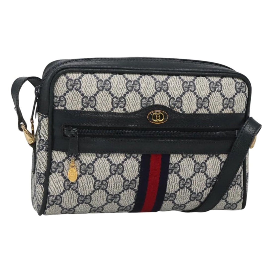 Gucci GG Supreme Navy and Gold PVC Sherry Line 010 378 Shoulder Bag (1 of 18)