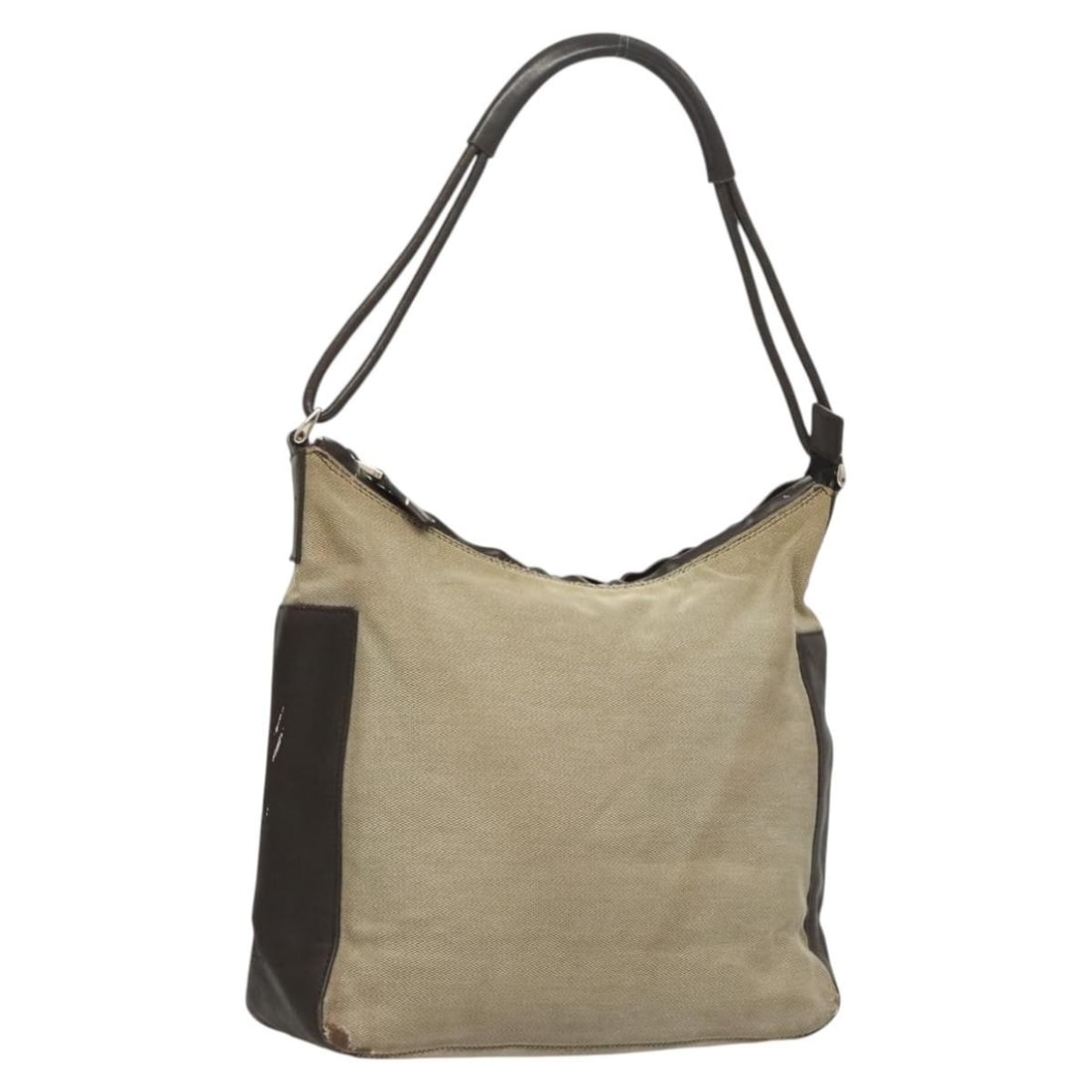 GUCCI 77112 Gray Silver Canvas Shoulder Bag Auth Italy (1 of 18)