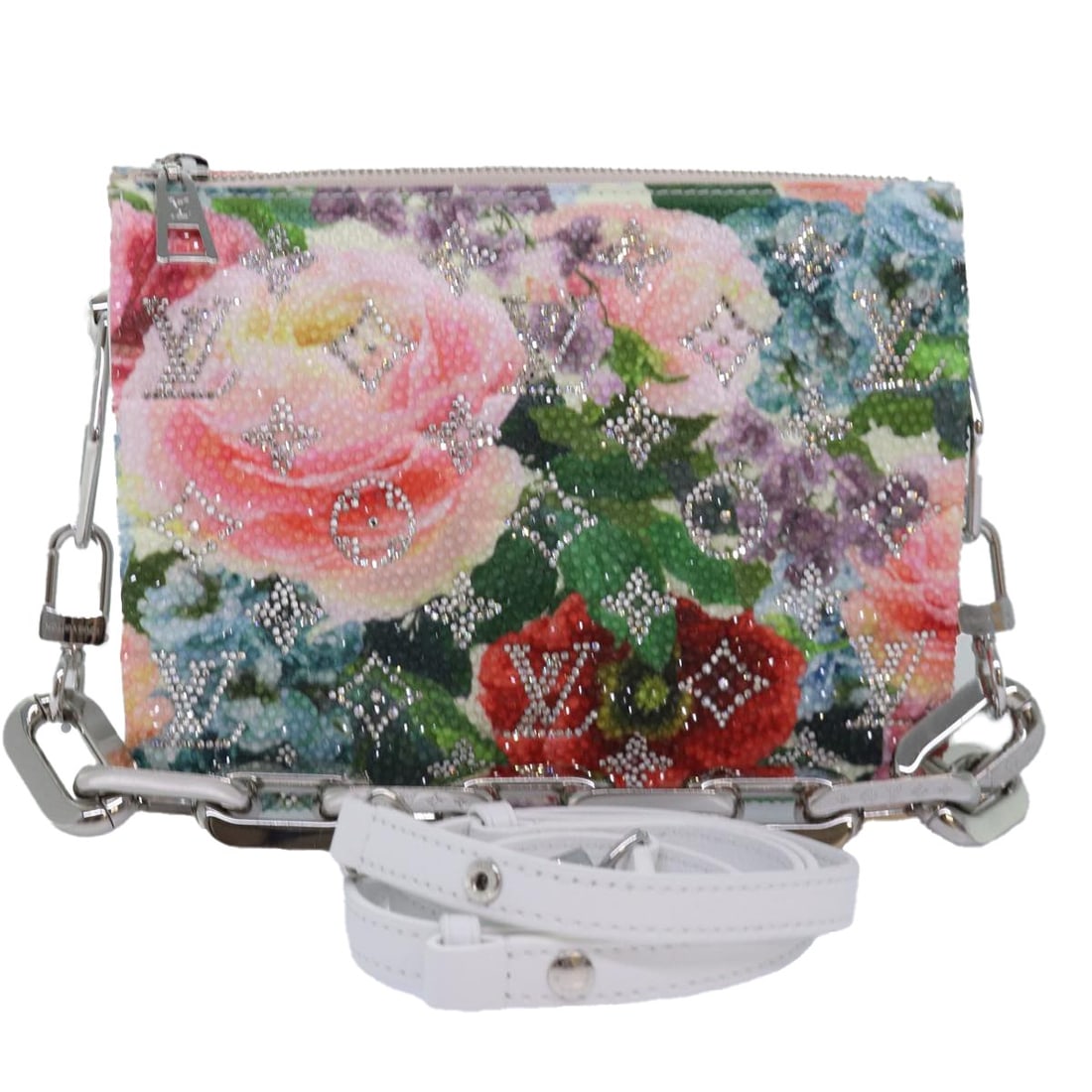 LOUIS VUITTON Multicolor Monogram Flower Kussan BB Shoulder Bag M21157 Auth Italy: LOUIS VUITTON Multicolor Monogram Flower Kussan BB Shoulder Bag M21157 Auth Italy Introducing the LOUIS VUITTON Monogram Flower Kussan BB Bag, a stylish shoulder bag that combines elegance with functi