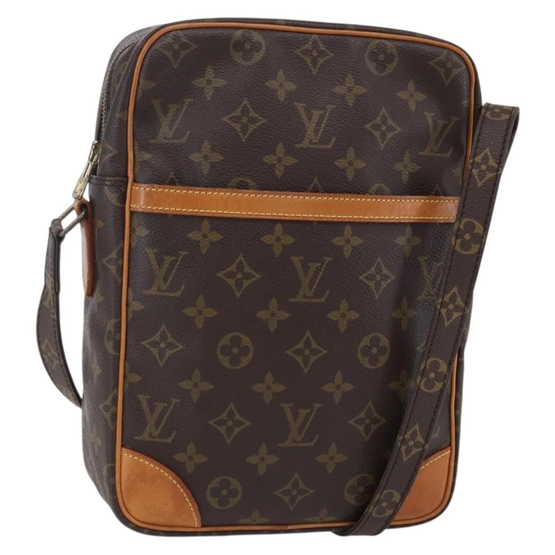 LOUIS VUITTON Monogram Danube MM Shoulder Bag M45264 Auth Made in France: LOUIS VUITTON Monogram Danube MM Shoulder Bag M45264 Auth Made in France This LOUIS VUITTON Monogram Danube MM Shoulder Bag is a stylish and practical accessory, crafted from durable Monogram Canvas.