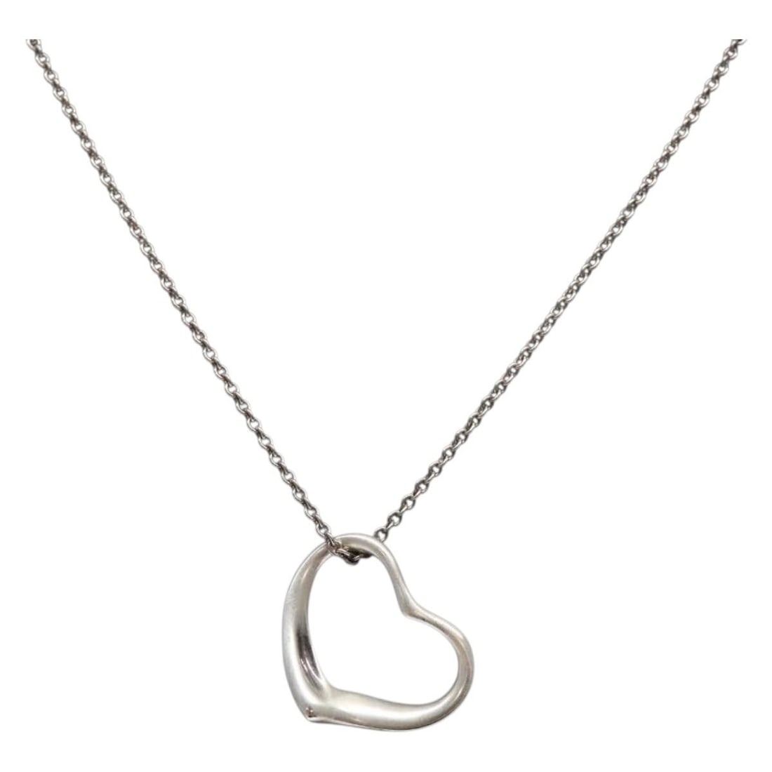 Tiffany & Co. Open Heart Necklace Ag925 Silver Authentic (1 of 15)