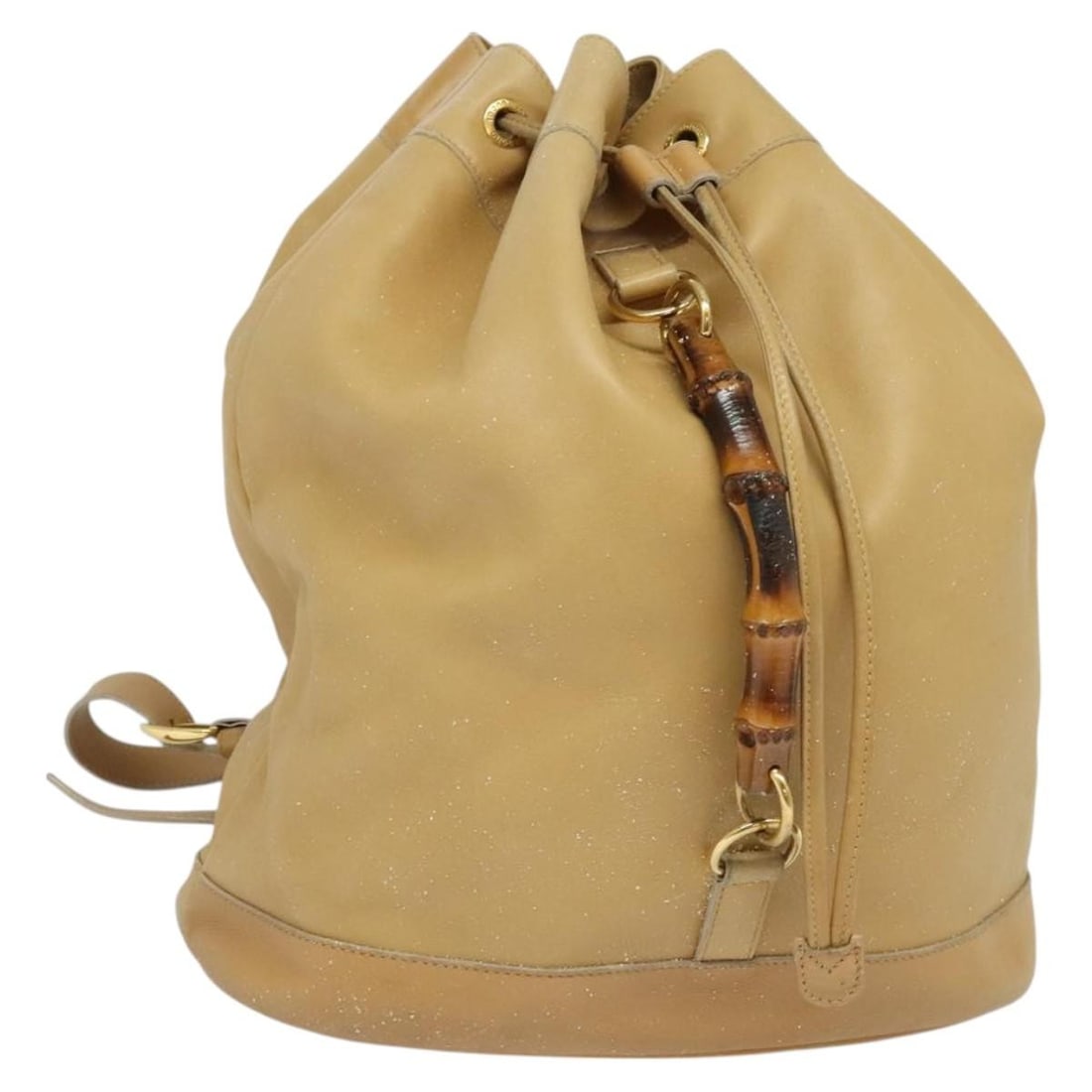 GUCCI Bamboo Leather Backpack Beige Gold 003 2855 0043 0 Authentic (1 of 18)