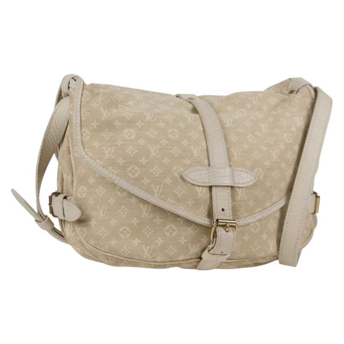 LOUIS VUITTON Monogram Mini Lin Saumur PM Shoulder Bag Ivory M95314 Authentic: LOUIS VUITTON Monogram Mini Lin Saumur PM Shoulder Bag Ivory M95314 Authentic This elegant LOUIS VUITTON Monogram Mini Lin Saumur PM Shoulder Bag in Ivory is a stylish accessory that embodies the luxu