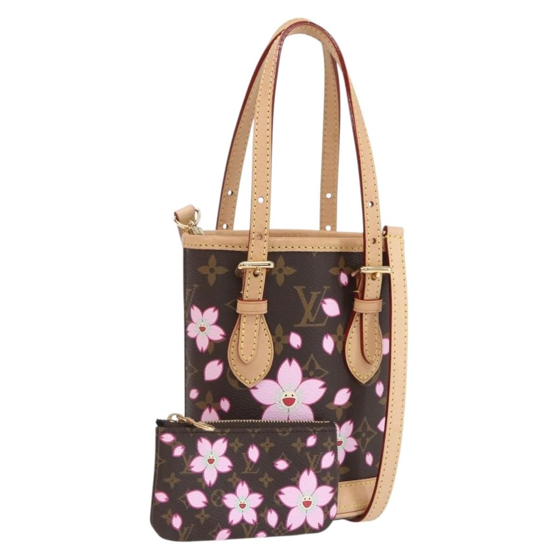 LOUIS VUITTON Cherry Blossom Nano Bucket Bag M13417 Sakura Brown Auth: LOUIS VUITTON Cherry Blossom Nano Bucket Bag M13417 Sakura Brown Auth This authentic LOUIS VUITTON Nano Bucket Bag from the Cherry Blossom collection features an eye-catching Sakura Brown Monogram Che