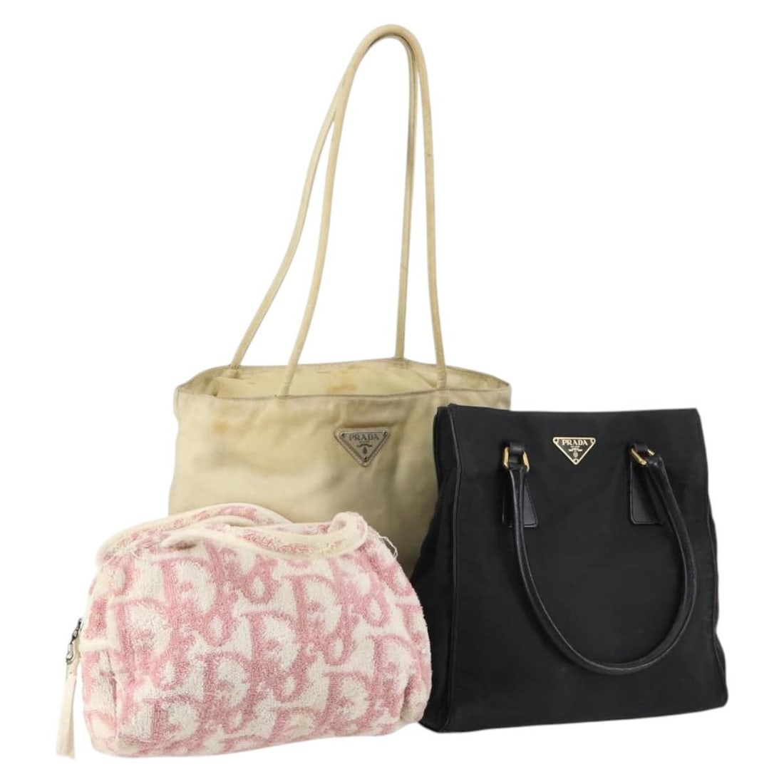 Christian Dior Trotter Canvas Hand Bag Set in Pink Beige (1 of 18)