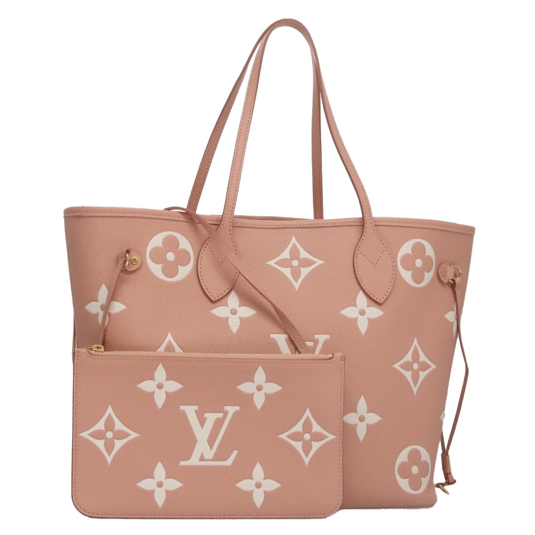 LOUIS VUITTON Monogram Empreinte Giant Neverfull MM Tote Bag Pink M46329 Auth: LOUIS VUITTON Monogram Empreinte Giant Neverfull MM Tote Bag Pink M46329 Auth Introducing the LOUIS VUITTON Monogram Empreinte Giant Neverfull MM Bag in a stunning pink hue. This luxurious tote bag is