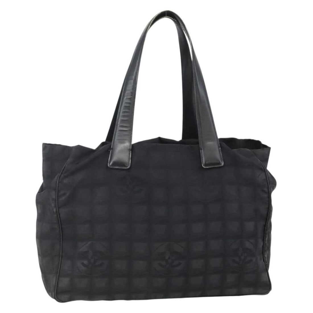 CHANEL New Travel Tote Bag Black Gold Nylon Auth BA6475 (1 of 18)