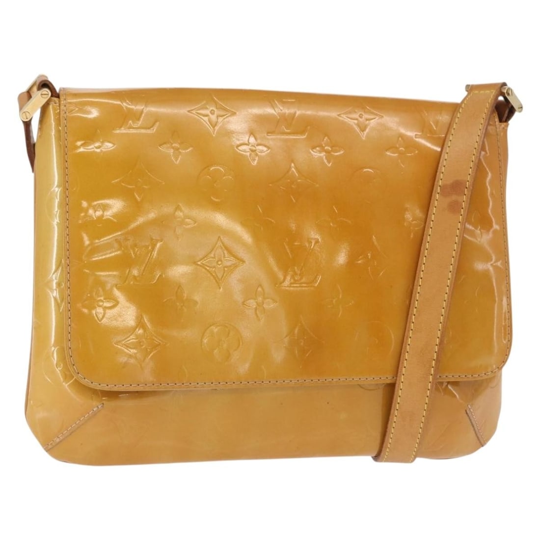 LOUIS VUITTON Monogram Vernis Thompson Street Shoulder Bag Beige M91301 Auth: LOUIS VUITTON Monogram Vernis Thompson Street Shoulder Bag Beige M91301 Auth This elegant Louis Vuitton Monogram Vernis Thompson Street Bag in a chic beige color is crafted from high-quality patent le