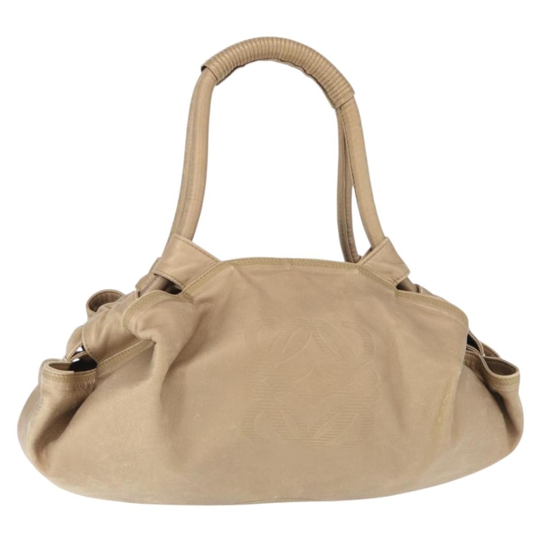 LOEWE Beige Nappa Aire Anagram Leather Hand Bag Auth 149530 (1 of 18)