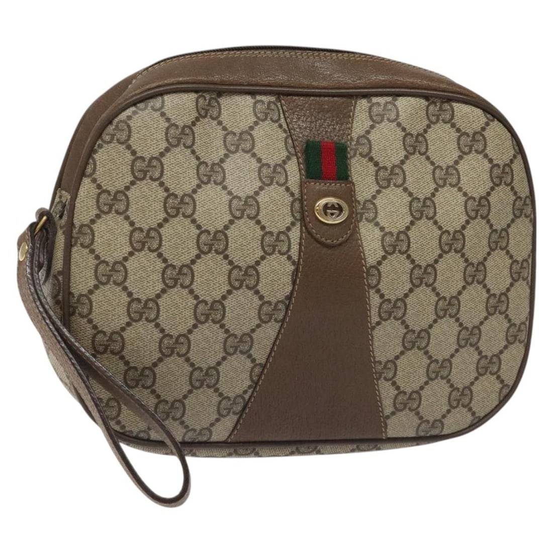 GUCCI GG Supreme Sherry Line Beige PVC Clutch Bag 89 01 034 Made in Italy (1 of 18)