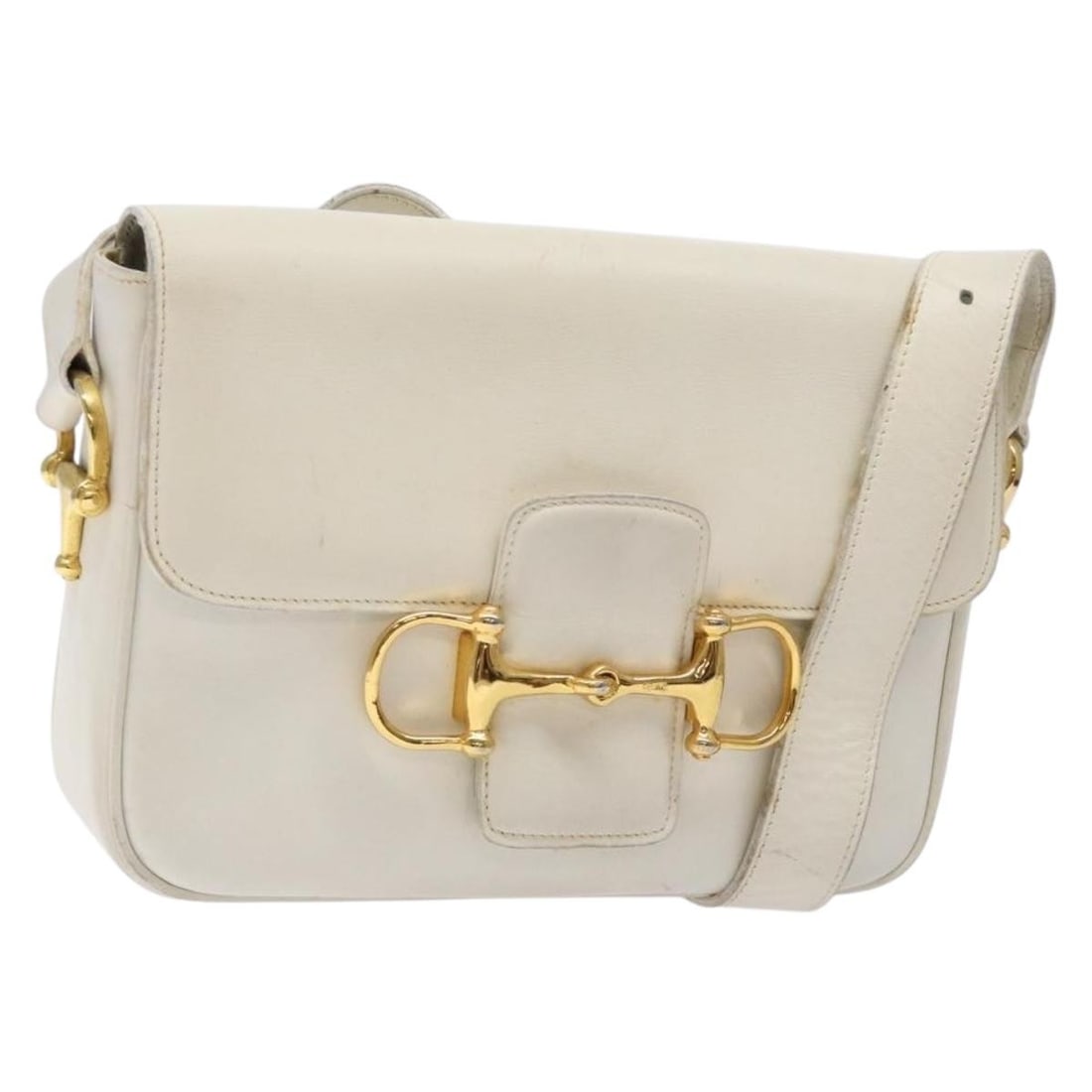 CELINE Gold White Leather Shoulder Bag Made in Italy: CELINE Gold White Leather Shoulder Bag Made in Italy This CELINE shoulder bag is a stylish and functional accessory, crafted from high-quality leather in an elegant gold and white color combination. W