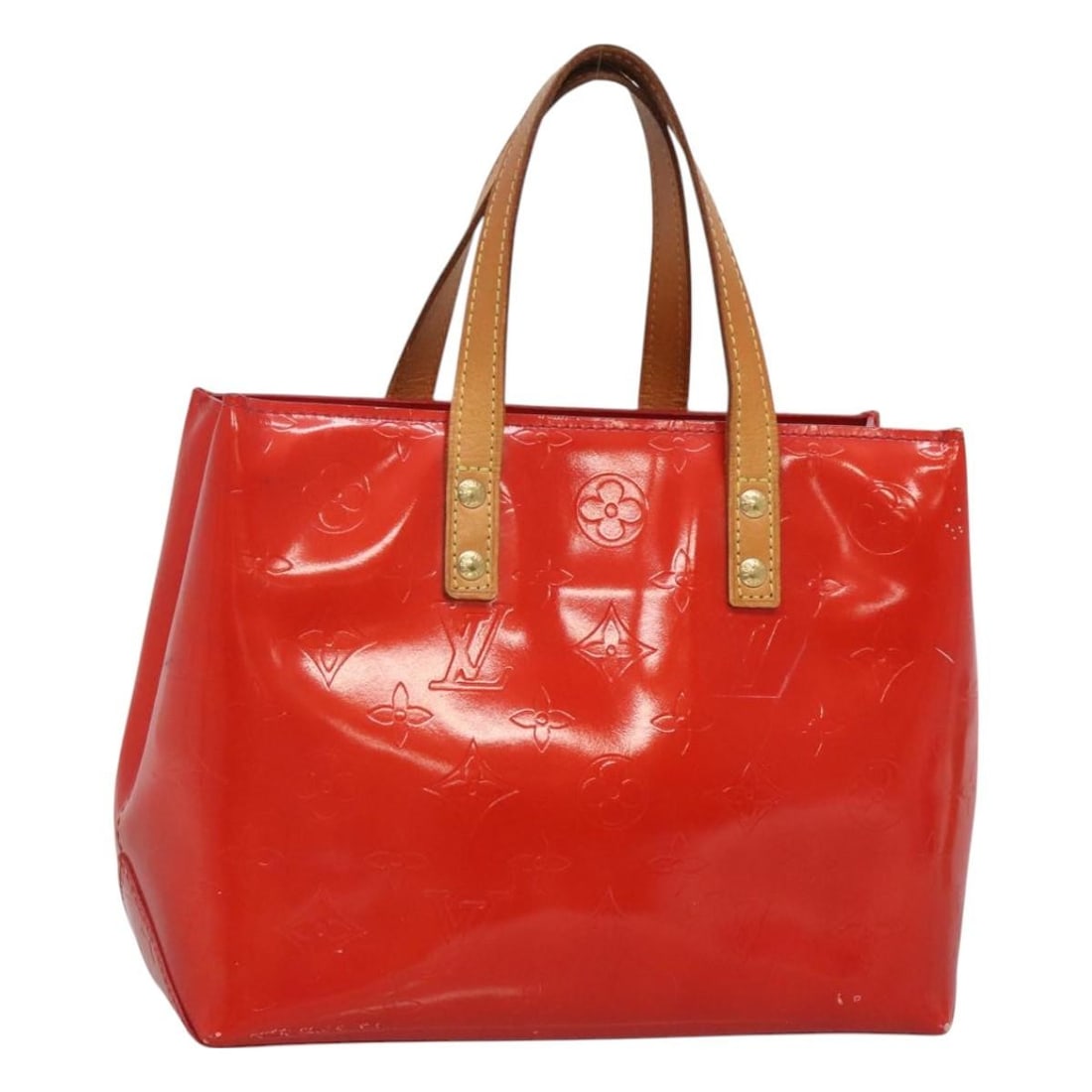 Louis Vuitton Reade PM Monogram Vernis Red Patent Leather Handbag M91088 (1 of 18)