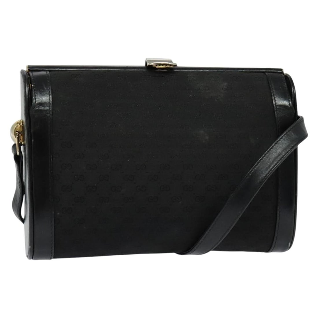 GUCCI Micro GG Canvas Shoulder Bag Leather Gold Black Made in Italy (1 of 18)