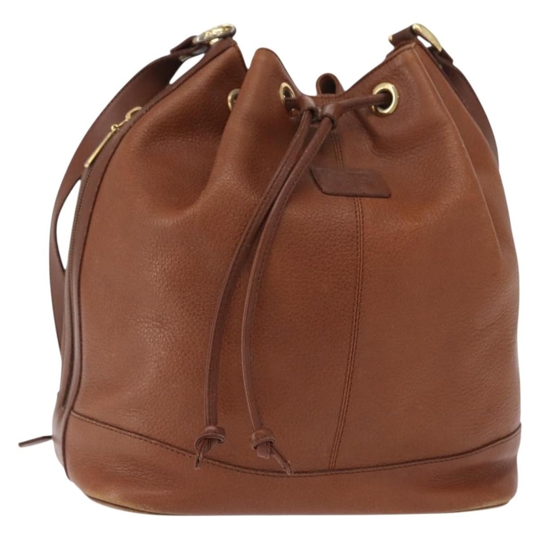 Burberrys Brown Leather Shoulder Bag Gold Accent Authenticated (1 of 18)