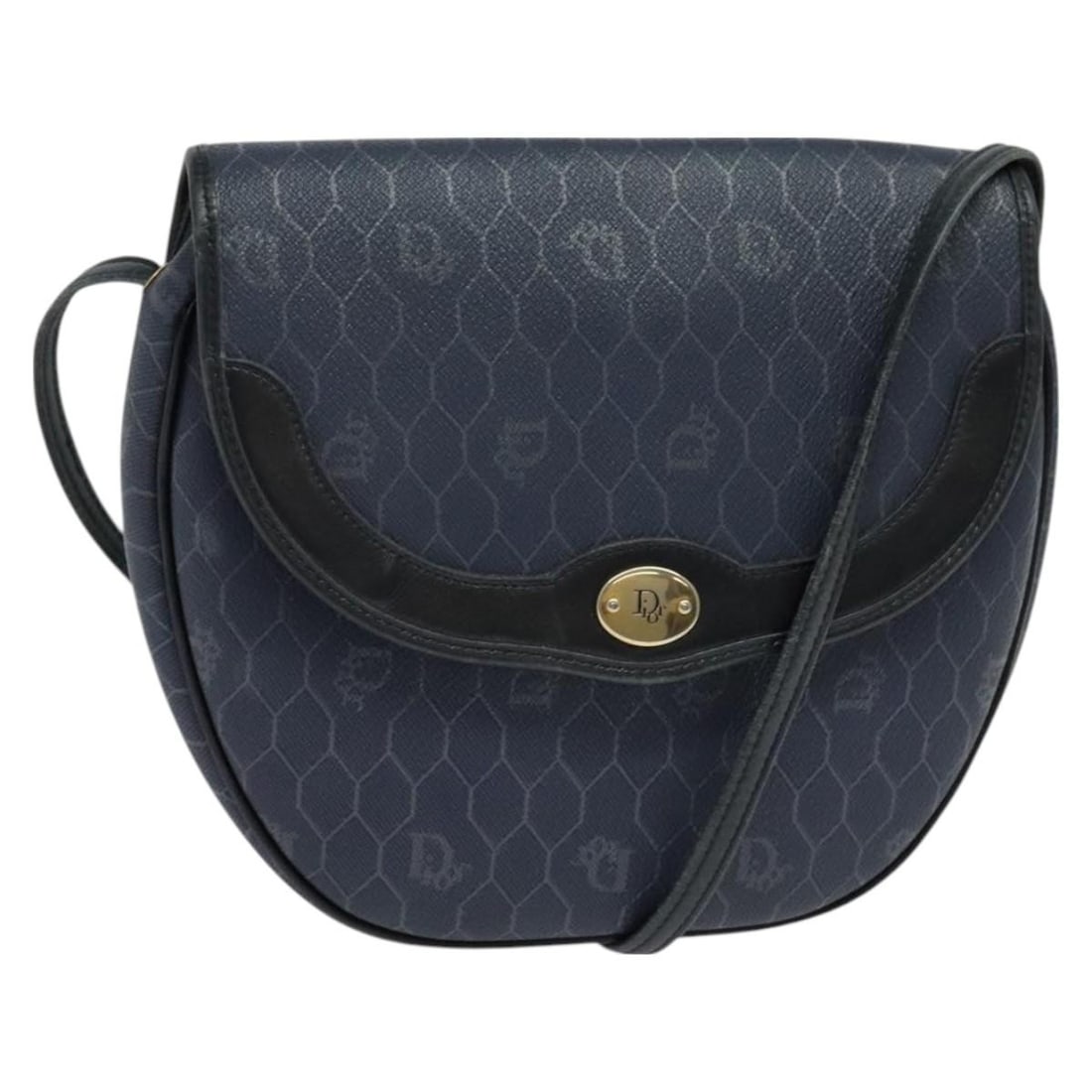 Christian Dior Navy Gold Honeycomb PVC Shoulder Bag Auth: Christian Dior Navy Gold Honeycomb PVC Shoulder Bag Auth Introducing the Christian Dior Honeycomb Canvas Shoulder Bag, a stylish blend of functionality and luxury. This authentic shoulder bag features
