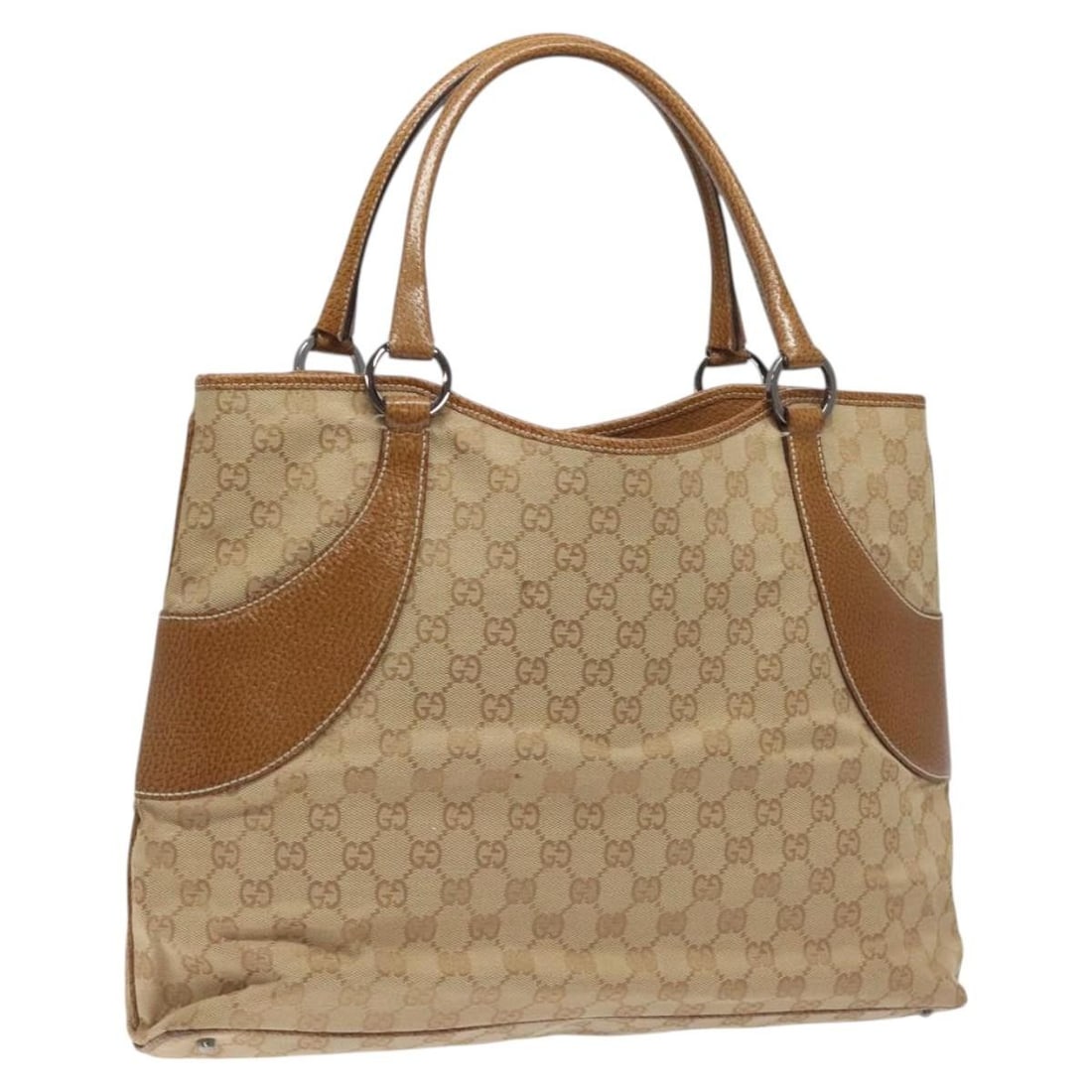 GUCCI GG Canvas Tote Bag Beige Silver 113016 Made in Italy Auth: GUCCI GG Canvas Tote Bag Beige Silver 113016 Made in Italy Auth This GUCCI GG Canvas Tote Bag combines elegance and practicality with its classic beige and silver color scheme. Crafted from durable GG