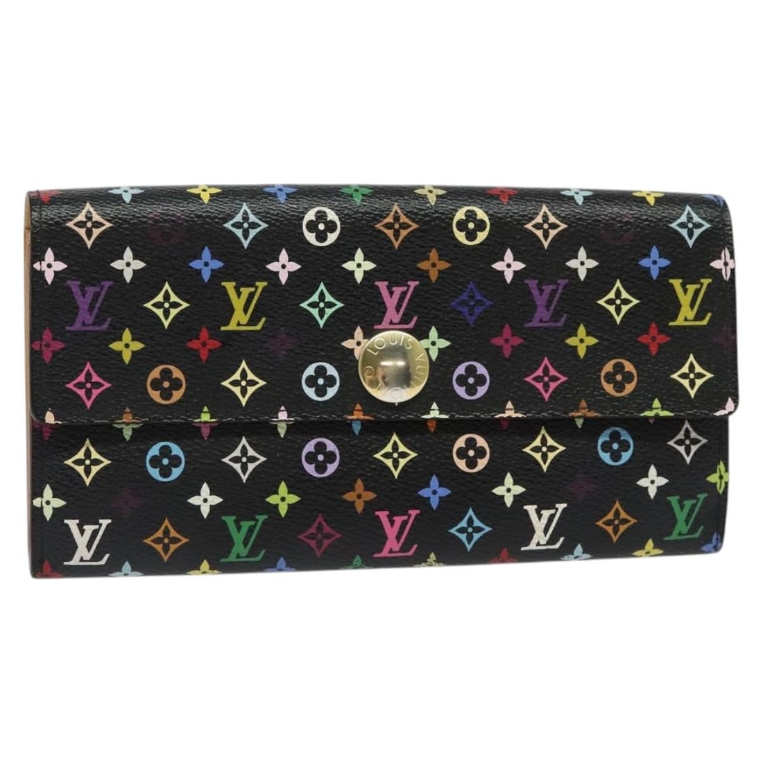 LOUIS VUITTON Multicolor Portefeuille Sarah Long Wallet M60668 Black Canvas Auth: LOUIS VUITTON Multicolor Portefeuille Sarah Long Wallet M60668 Black Canvas Auth This authentic LOUIS VUITTON Multicolor Portefeuille Sarah Long Wallet is a stylish accessory designed for functionalit