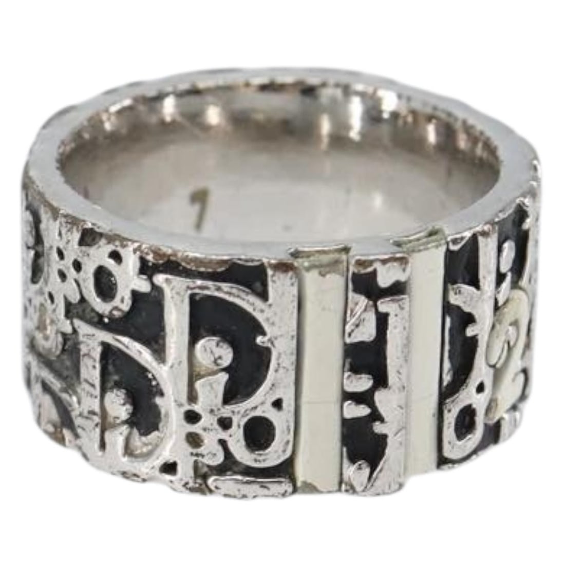 Christian Dior Trotter Silver Metal Ring Authentic #17.5 (1 of 9)