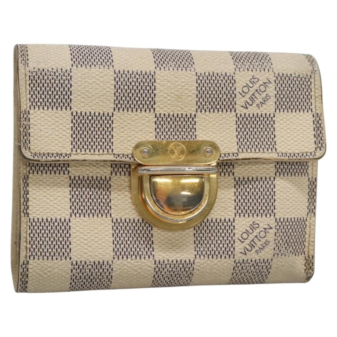 LOUIS VUITTON Damier Azur Trifold Wallet N60013 Auth Spain: LOUIS VUITTON Damier Azur Trifold Wallet N60013 Auth Spain This authentic LOUIS VUITTON Damier Azur Portefeuille Koala Trifold Wallet is a stylish and practical accessory for everyday use. Crafted fro