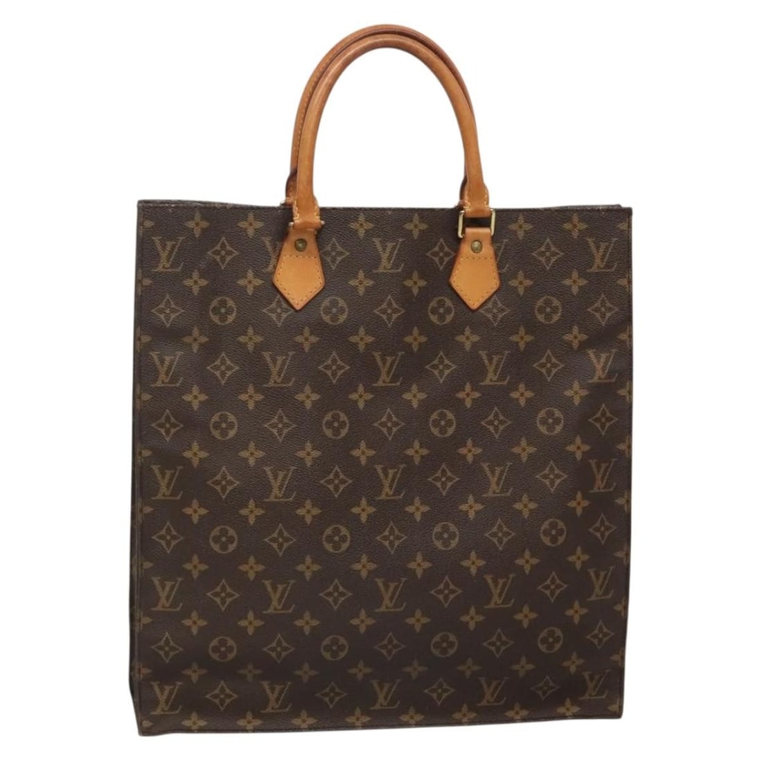 LOUIS VUITTON Monogram Sac Plat Hand Bag M51140 Made in France: LOUIS VUITTON Monogram Sac Plat Hand Bag M51140 Made in France This authentic LOUIS VUITTON Monogram Sac Plat Hand Bag (Product No. M51140) is a stylish and functional accessory, crafted from durable