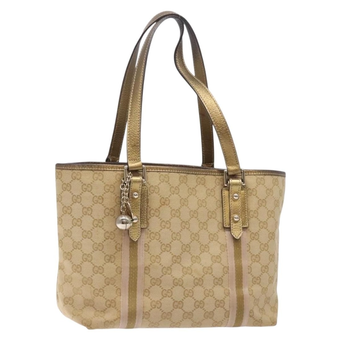 GUCCI Beige GG Canvas Sherry Line Tote Bag 137396 Auth Italy (1 of 18)